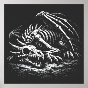 Dragon Skeleton — by BurnsInHell Poster