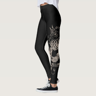 Dragon sketch leggings