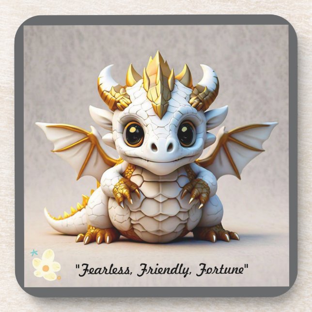 "Dragon Skull Illustration" Coaster (Front)