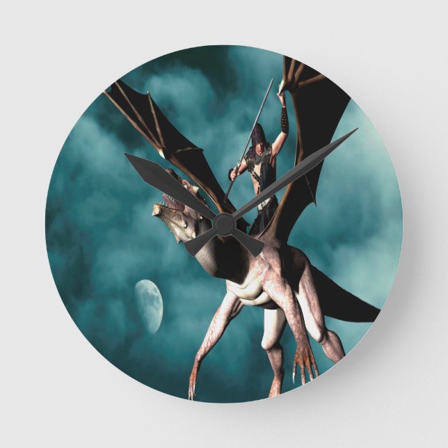 Dragon Sky Warrior Round Clock (Front)