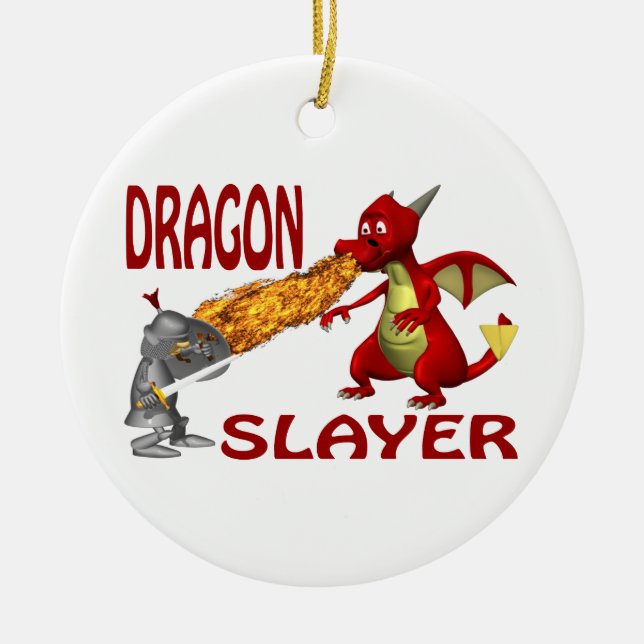 Dragon Slayer Ceramic Ornament (Front)