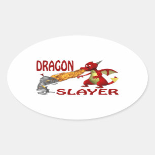 Dragon Slayer Oval Sticker