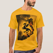 Dragon Smoke Silhouette Gold/Yellow T-Shirt
