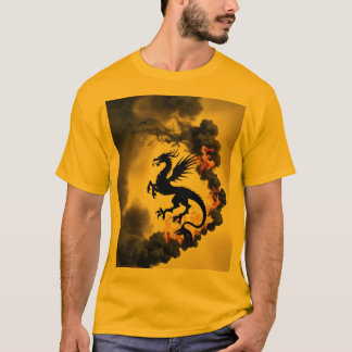 Dragon Smoke Silhouette Gold/Yellow T-Shirt