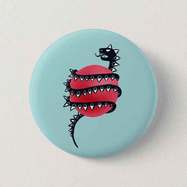 Dragon Snake Goth 6 Cm Round Badge (Front)