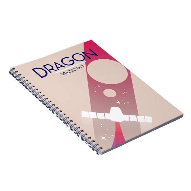 Dragon spacecraft vintage style Space Art Notebook (Right Side)