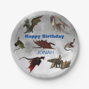Dragon Species Fun Fantasy Personalised Birthday P Paper Plate