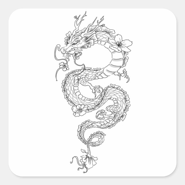 Dragon Square Sticker (Front)
