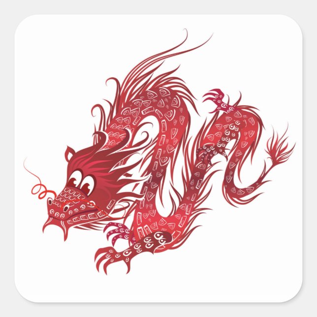 dragon square sticker (Front)