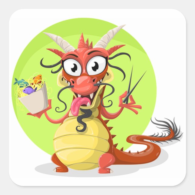 Dragon Square Sticker (Front)