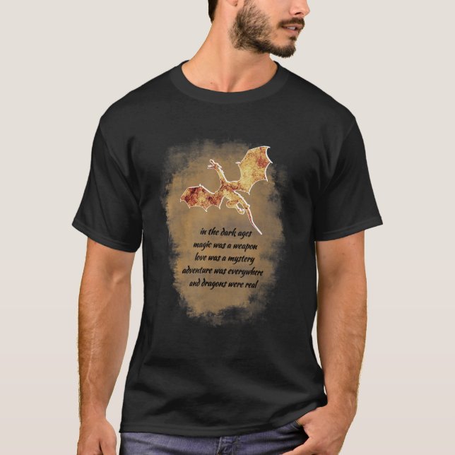 Dragon Statement For Mythical Fantasy RPG Fans Gam T-Shirt (Front)