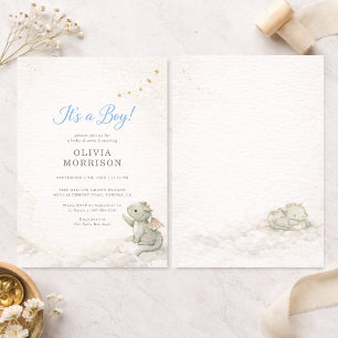 Dragon Storybook It's a Boy Baby Shower Invitation