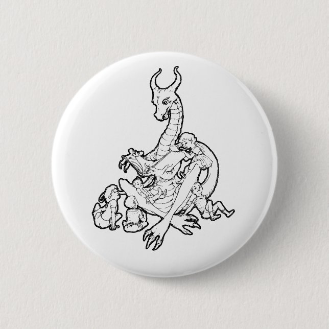 Dragon Storytime 6 Cm Round Badge (Front)