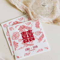 Dragon Style Double Happiness Symbol White Style