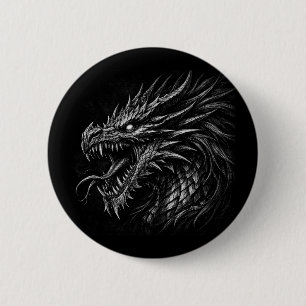 Dragon Style Medieval Fantasy Grunge Art 6 Cm Round Badge