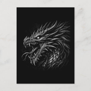 Dragon Style Medieval Fantasy Grunge Art Postcard