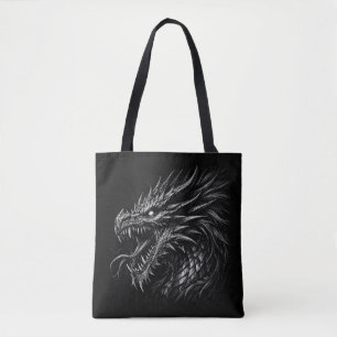 Dragon Style Medieval Fantasy Grunge Art Tote Bag