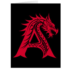 Dragon Styled Letter A, Dragon Alphabet, Monogram