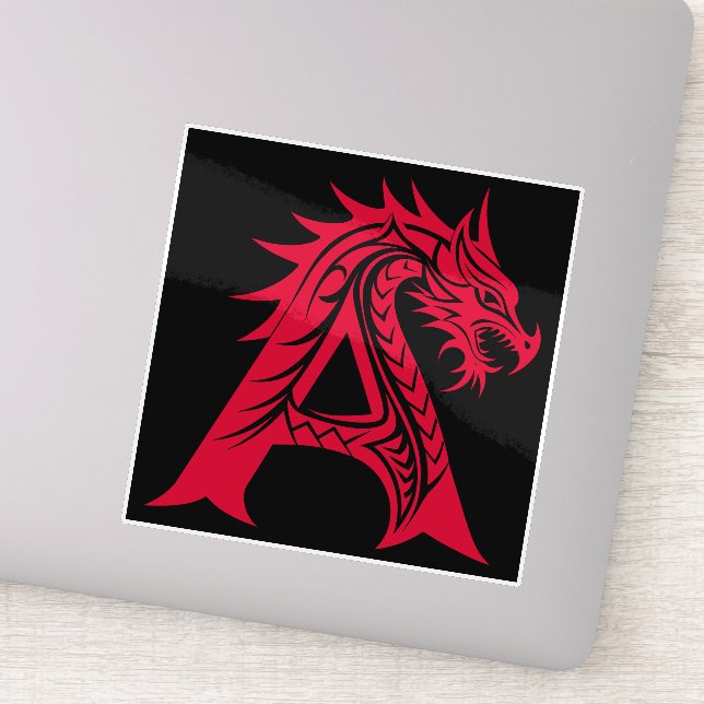 Dragon Styled Letter A, Dragon Alphabet, Monogram (Detail)