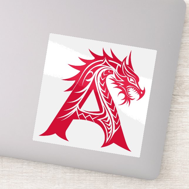 Dragon Styled Letter A, Dragon Alphabet, Monogram (Detail)