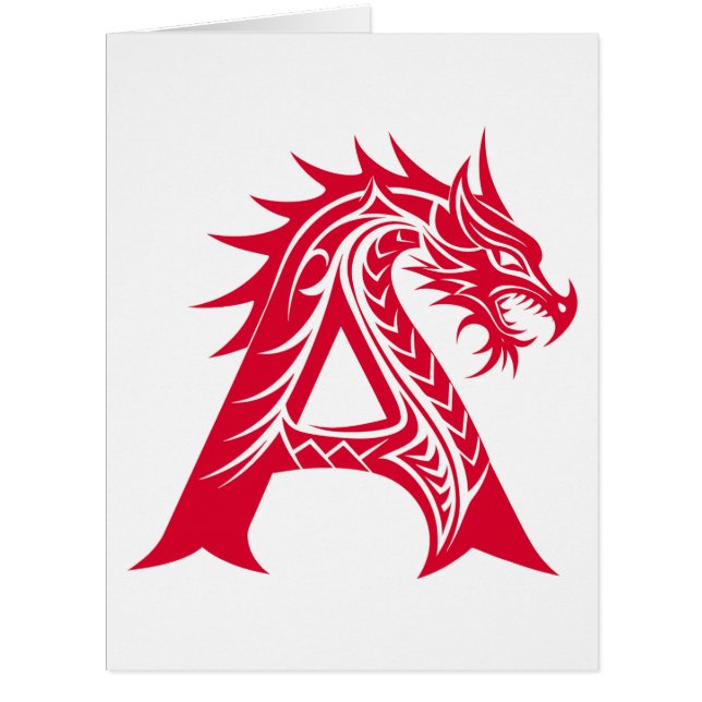 Dragon Styled Letter A, Dragon Alphabet, Monogram (Front)