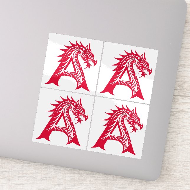Dragon Styled Letter A, Dragon Alphabet, Monogram (Detail)