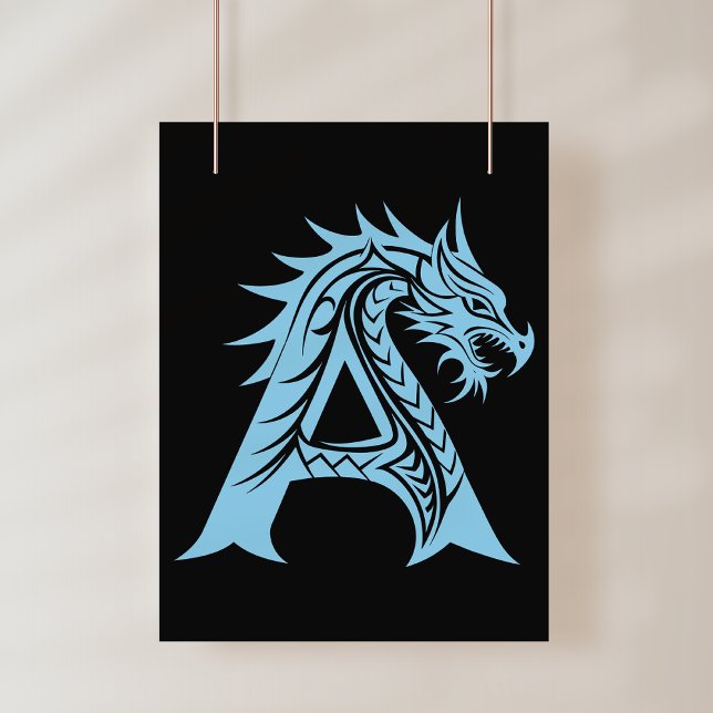 Dragon Styled Letter A, Dragon Alphabet, Monogram Poster (Creator Uploaded)
