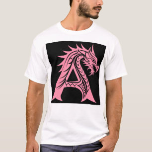 Dragon Styled Letter A, Dragon Alphabet, Monogram T-Shirt