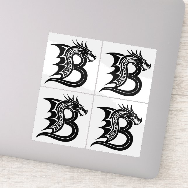 Dragon Styled Letter B, Dragon Alphabet, Monogram (Detail)