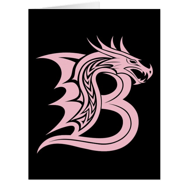 Dragon Styled Letter B, Dragon Alphabet, Monogram (Front)