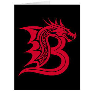 Dragon Styled Letter B, Dragon Alphabet, Monogram