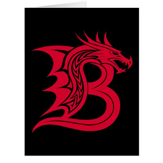 Dragon Styled Letter B, Dragon Alphabet, Monogram (Front)