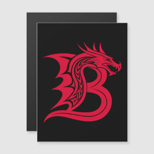 Dragon Styled Letter B, Dragon Alphabet, Monogram Magnetic Invitation