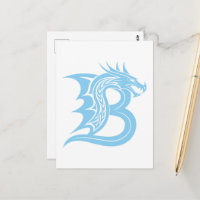 Dragon Styled Letter B, Dragon Alphabet, Monogram
