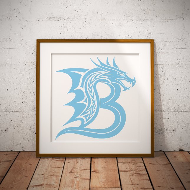 Dragon Styled Letter B, Dragon Alphabet, Monogram Poster (Creator Uploaded)