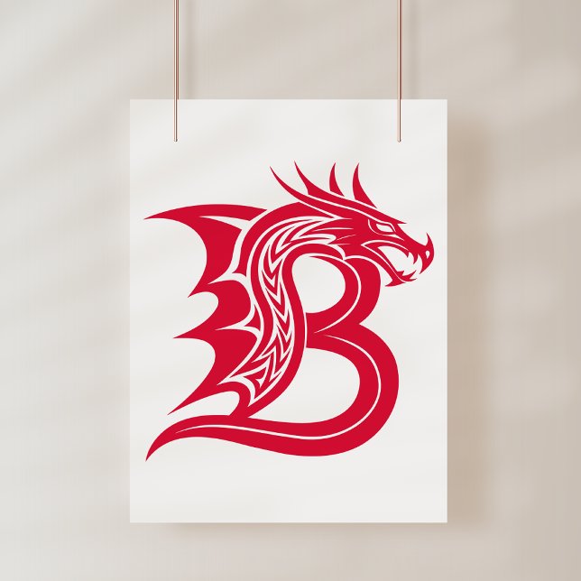 Dragon Styled Letter B, Dragon Alphabet, Monogram Poster (Creator Uploaded)