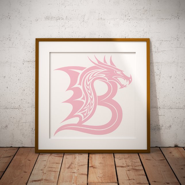 Dragon Styled Letter B, Dragon Alphabet, Monogram Poster (Creator Uploaded)