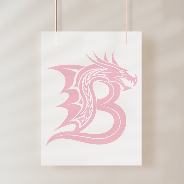 Dragon Styled Letter B, Dragon Alphabet, Monogram Poster (Creator Uploaded)