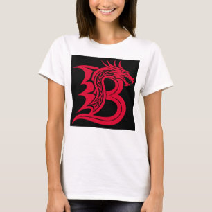 Dragon Styled Letter B, Dragon Alphabet, Monogram T-Shirt