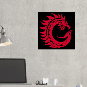Dragon Styled Letter C, Dragon Alphabet, Monogram Foil Prints