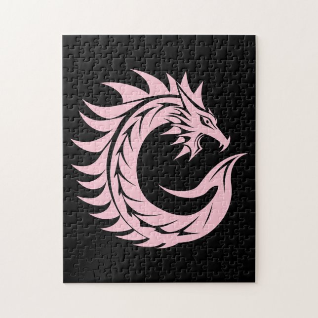 Dragon Styled Letter C, Dragon Alphabet, Monogram Jigsaw Puzzle (Vertical)