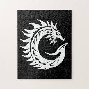 Dragon Styled Letter C, Dragon Alphabet, Monogram Jigsaw Puzzle