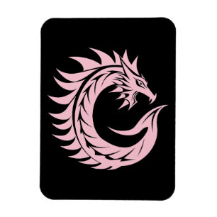 Dragon Styled Letter C, Dragon Alphabet, Monogram Magnet