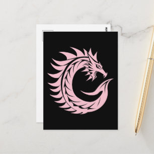 Dragon Styled Letter C, Dragon Alphabet, Monogram Postcard