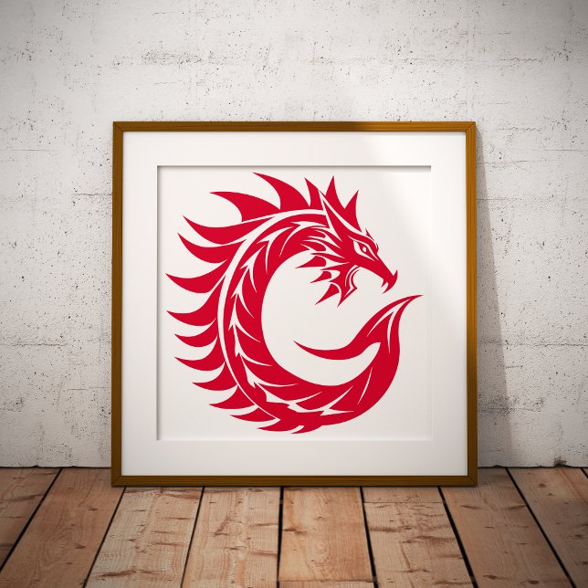 Dragon Styled Letter C, Dragon Alphabet, Monogram Poster (Creator Uploaded)