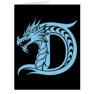 Dragon Styled Letter D, Dragon Alphabet, Monogram