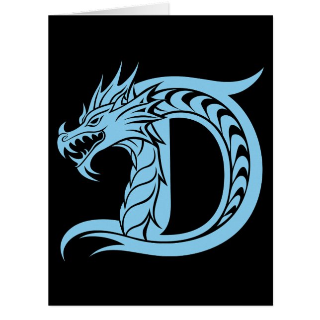 Dragon Styled Letter D, Dragon Alphabet, Monogram (Front)
