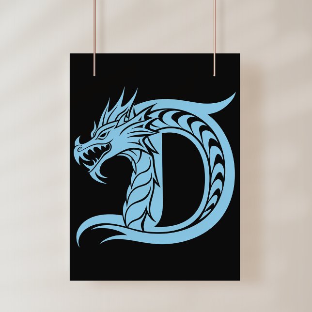 Dragon Styled Letter D, Dragon Alphabet, Monogram Photo Print (Creator Uploaded)