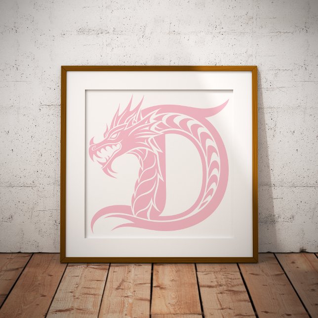 Dragon Styled Letter D, Dragon Alphabet, Monogram Poster (Creator Uploaded)