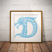 Dragon Styled Letter D, Dragon Alphabet, Monogram